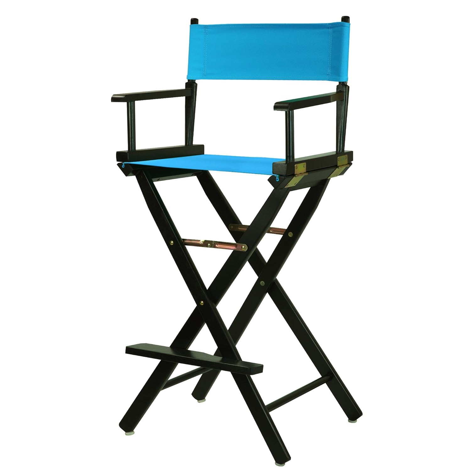 "30" Director's Chair Black Frame-Turquoise Canvas"