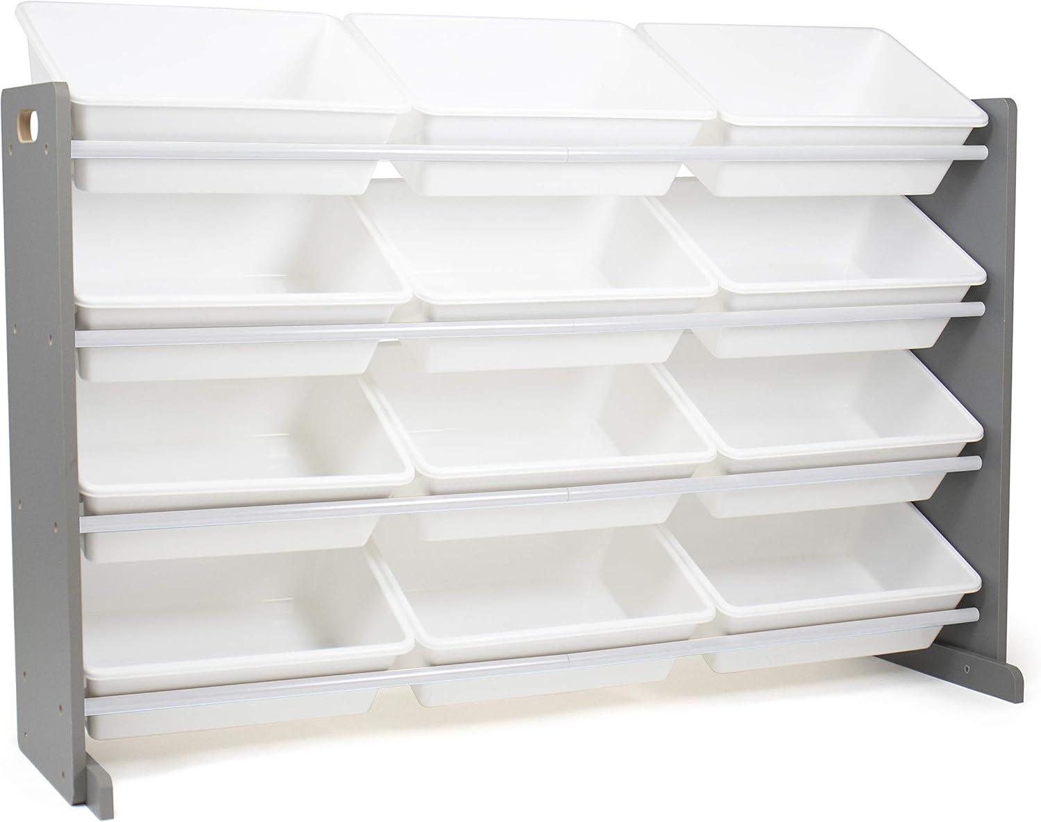 Humble Crew Inspire Supersized Toy Storage Organizer with 12 Large Plastic Storage Bins, Grey/White