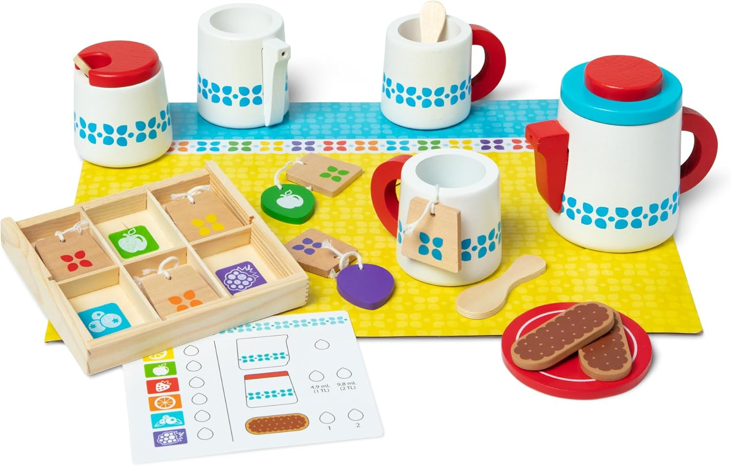 Melissa & Doug 22 Piece Wooden Steep and Serve Tea Set