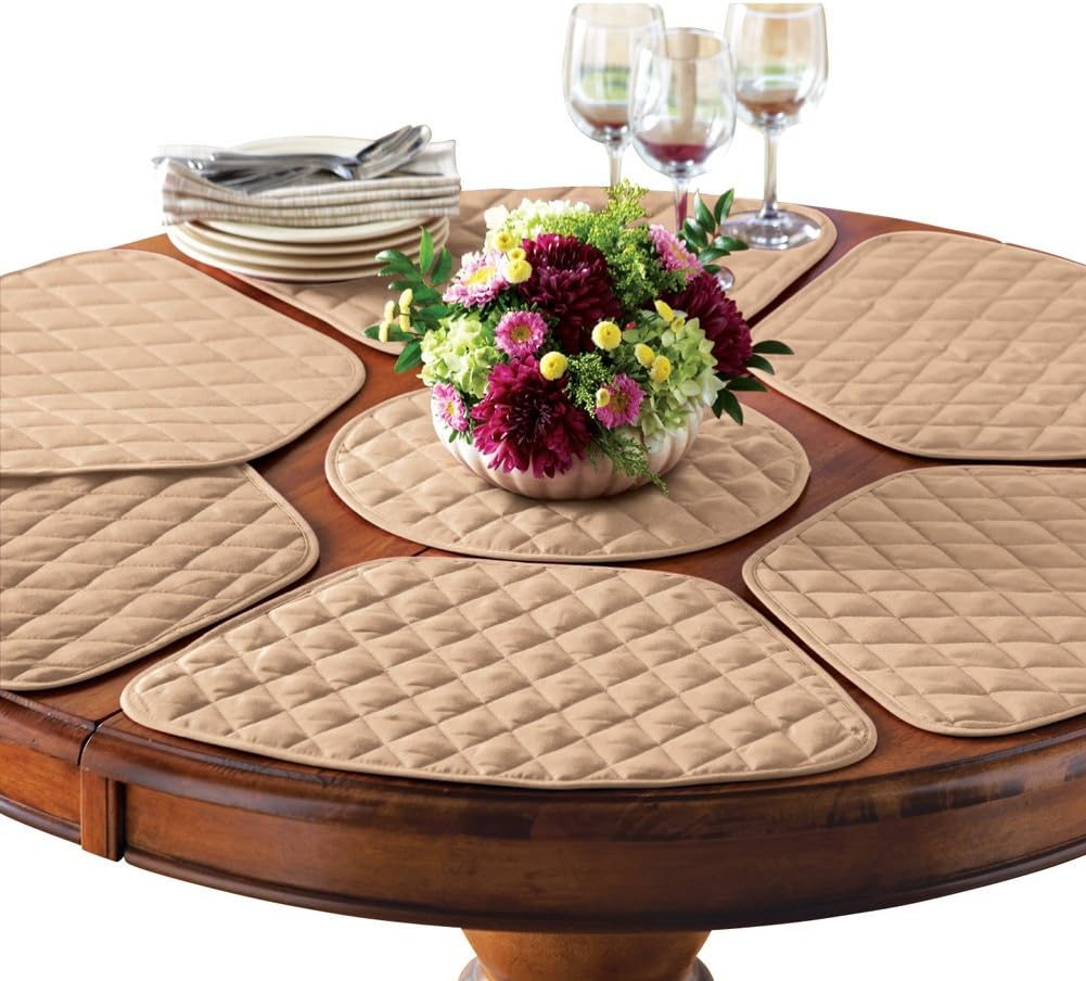 Collections Etc Kitchen Table Placemat and Centerpiece Set - 7 Pc, Beige