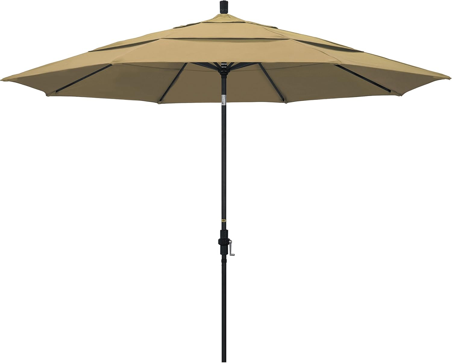 11 ft. Aluminum Collar Tilt Double Vented Patio Umbrella in Champagne Olefin