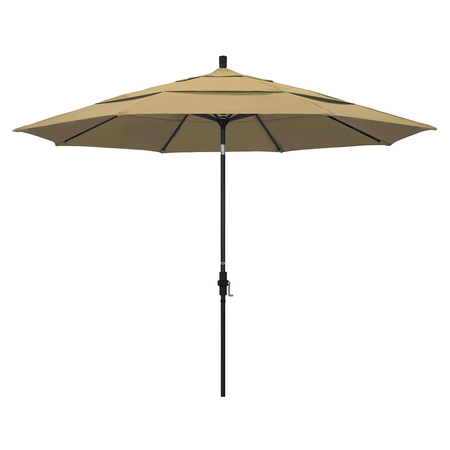 11 ft. Aluminum Collar Tilt Double Vented Patio Umbrella in Champagne Olefin