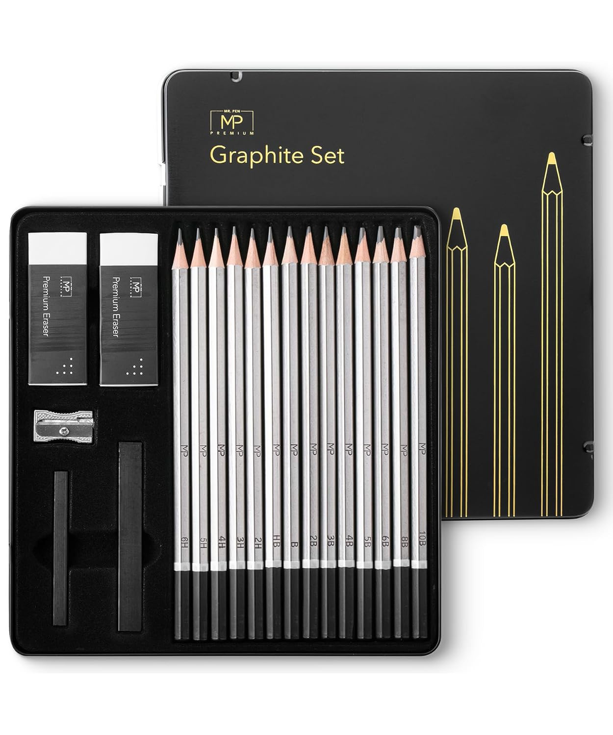 Mr. Pen- Sketch Pencils for Drawing, 19 pcs, Drawing Pencils for Sketching with Graphite Sticks