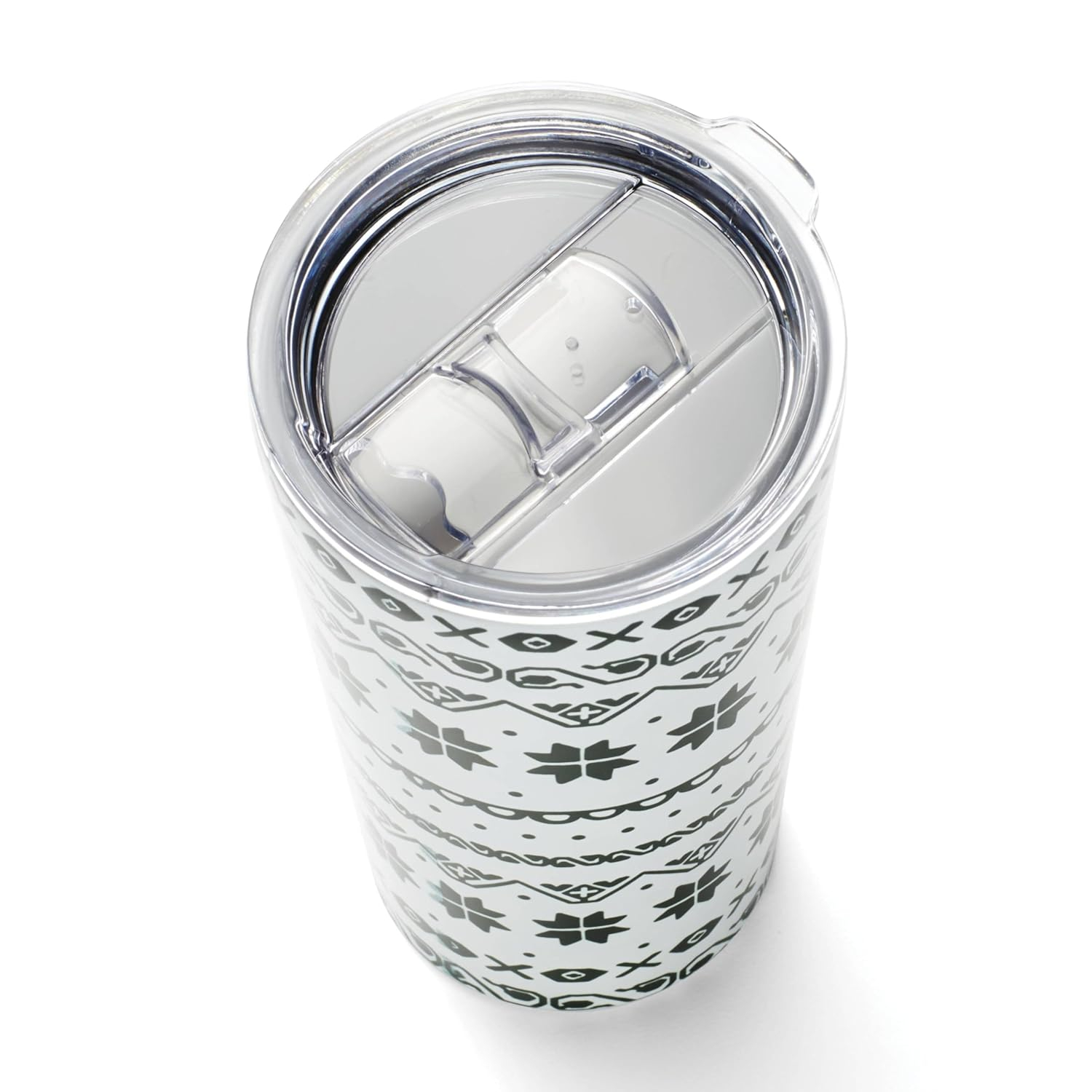 Festive Stainless Steel Highball Tumblers Set of 4 with Lids