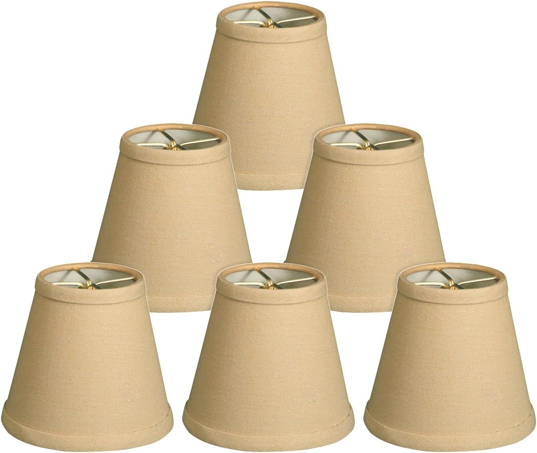 Royal Designs, Inc. Hardback Empire Chandelier Basic Shade CS-988-5LNBG-6, Linen Beige, 3 x 5 x 4.5, Pack of 6