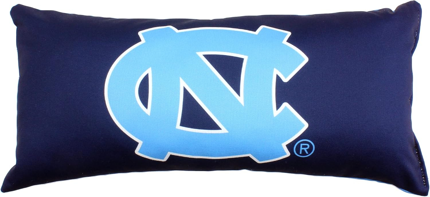 College Covers Solid Color Bolster Travel Pillow, 1 Count (Pack of 1), North Carolina Tar Heels