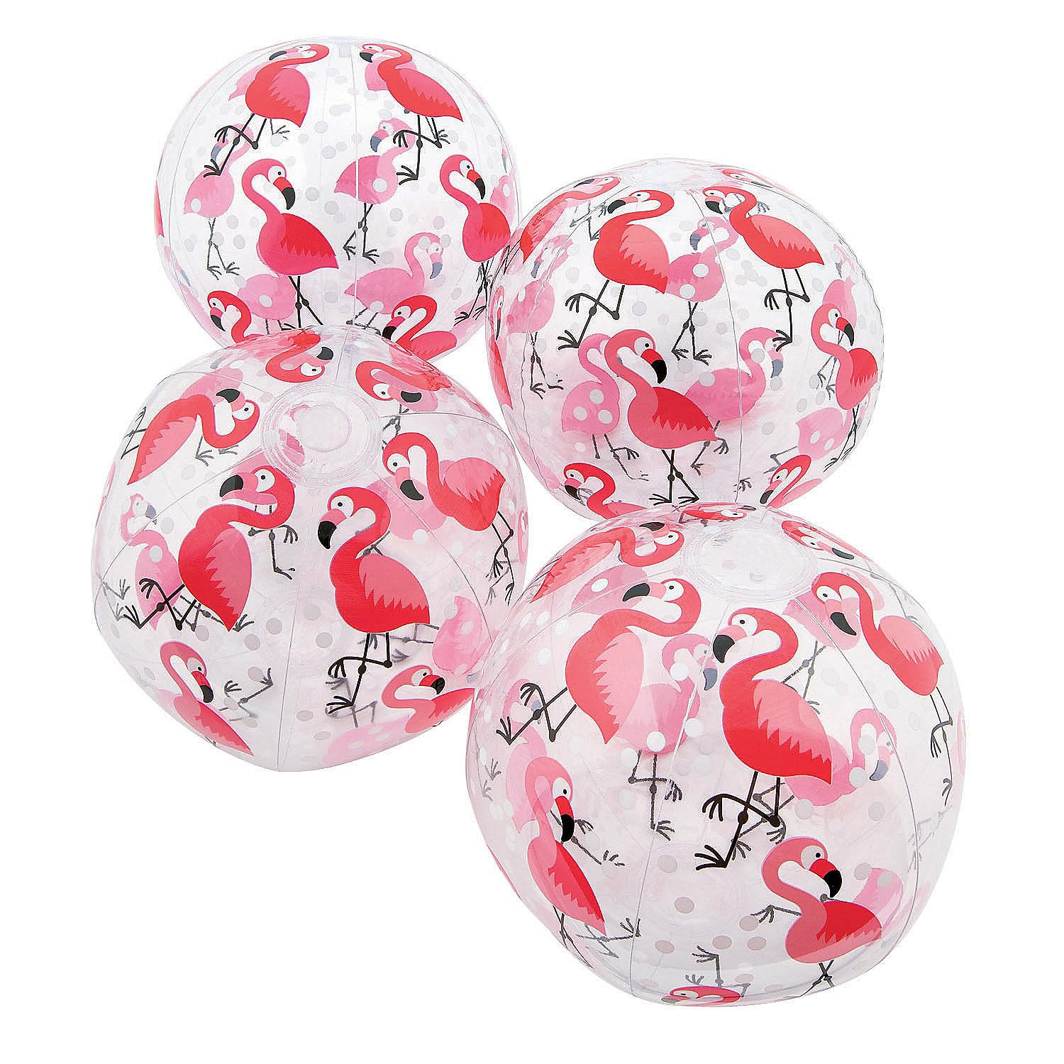 OTC Flamingo Print Beach Balls Vinyl Multicolor, 12 Count