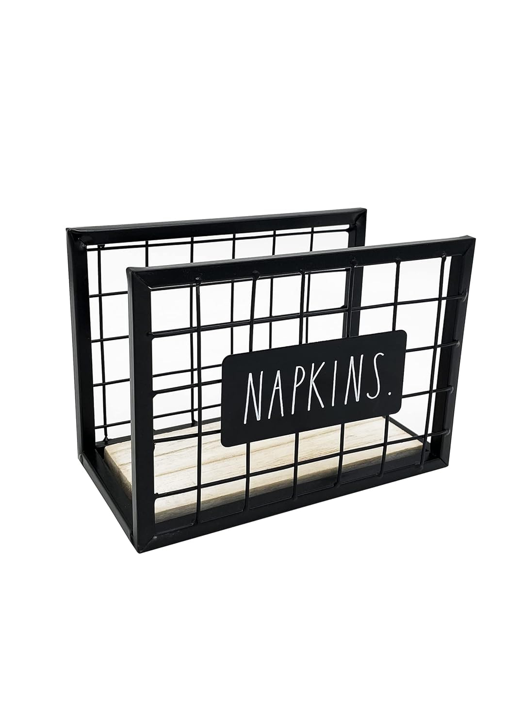 Rustic Black Wooden Upright Napkin Holder