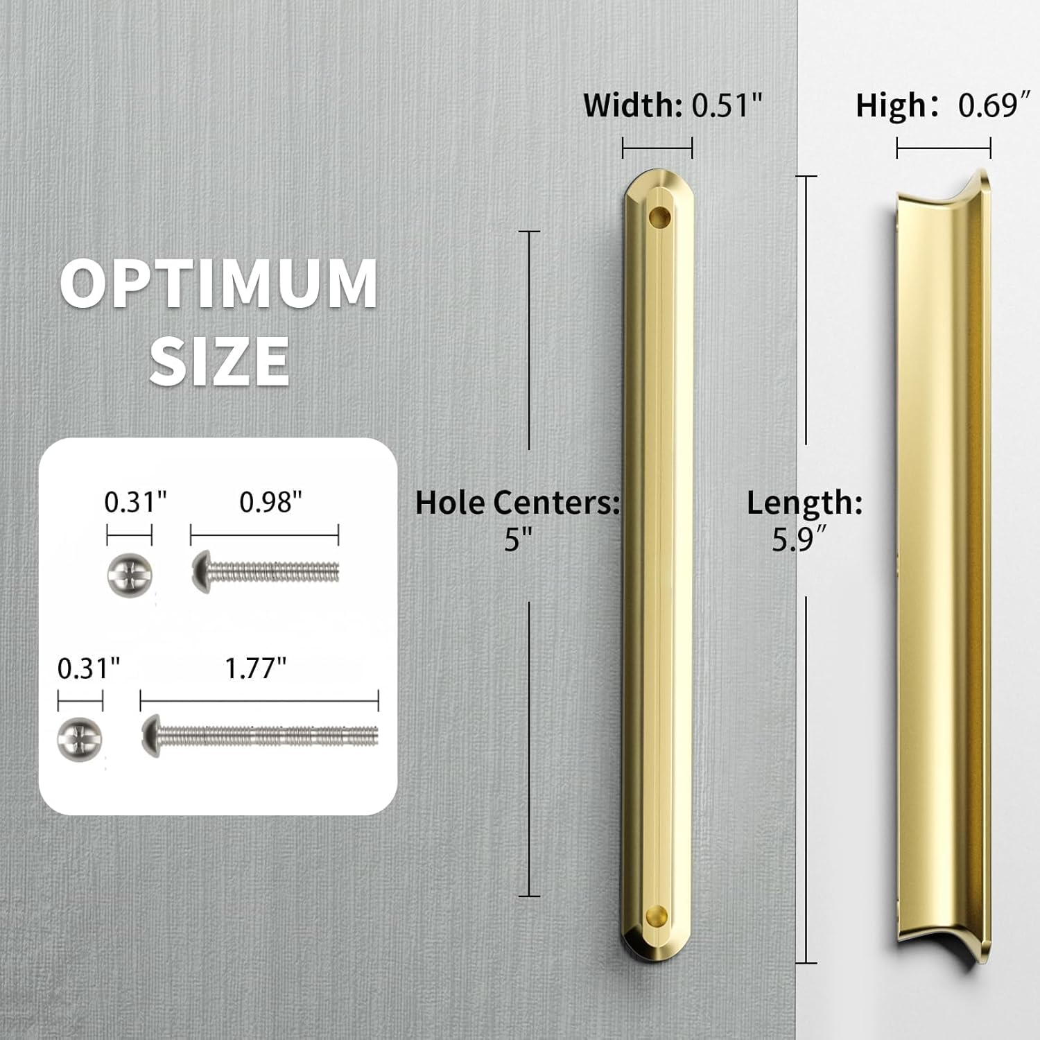 Cobbe Elite 10 Pack Luxurious Brushed Gold Cabinet Pulls, 5 Inch Hole Center, Handles & Knobs for Kitchen and Bathroom Cabinets and Drawers