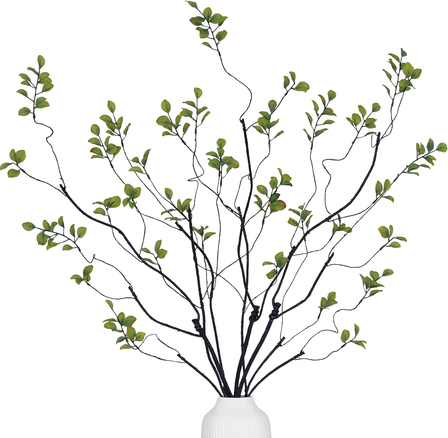 3pcs Artificial Ficus Branches - Lifelike Greenery for Vase | Faux Eucalyptus Banyan Twig Plants for Home, Wedding & Office Decor -