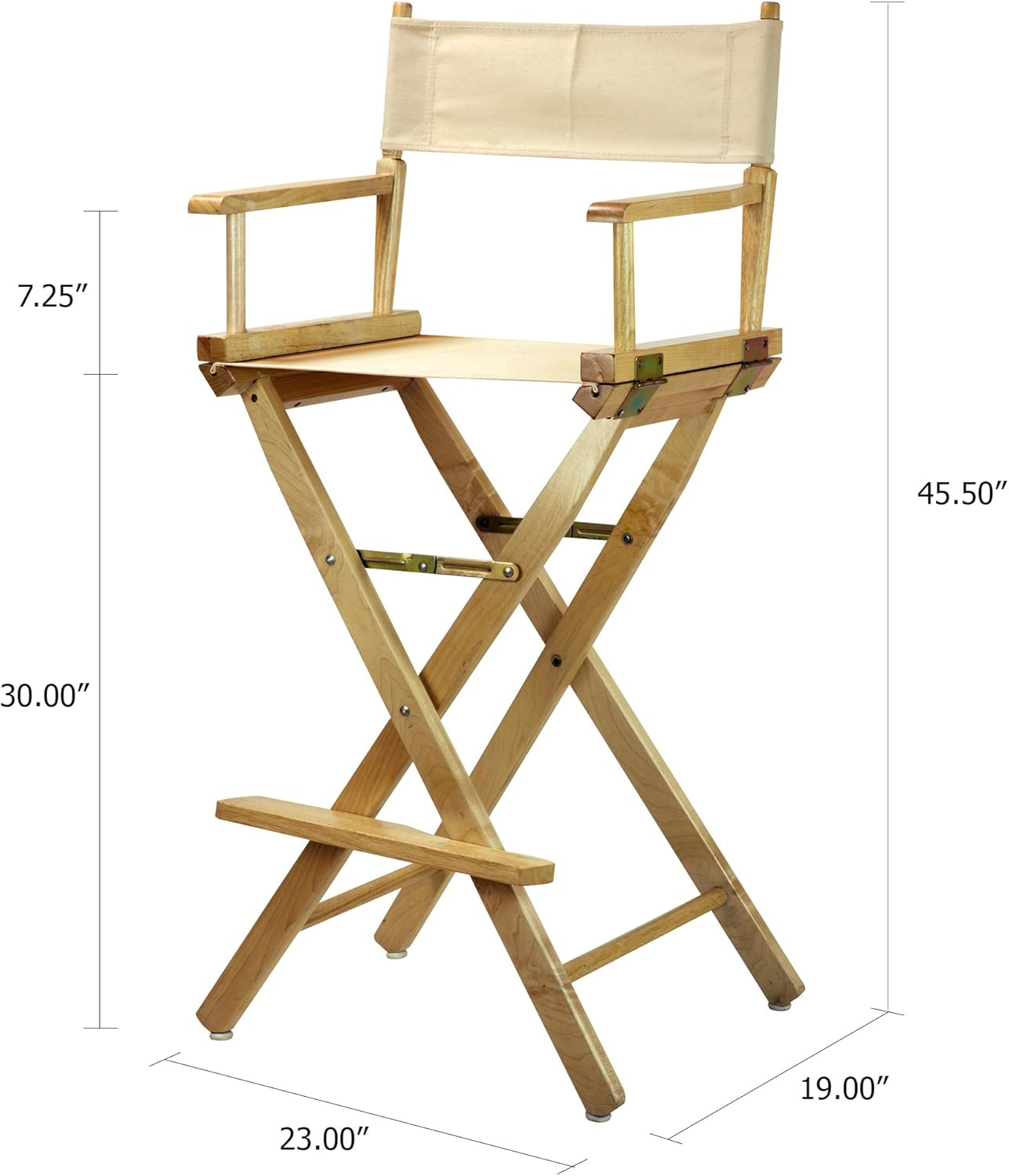Casual Home 30" Director's Chair Natural Frame-Natural/Wheat Canvas