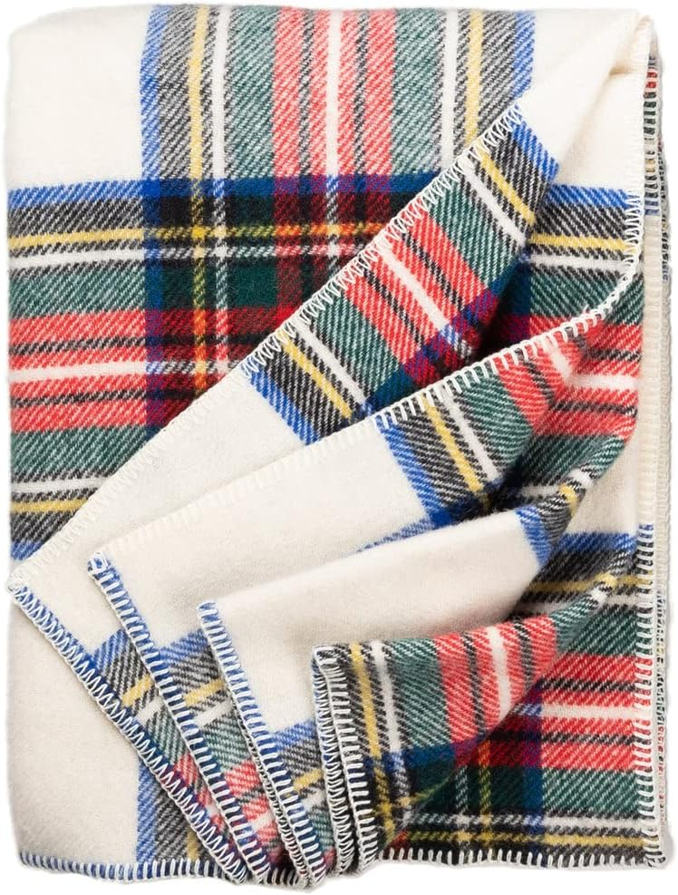Extra-Large Multicolor Wool Tartan Throw Blanket