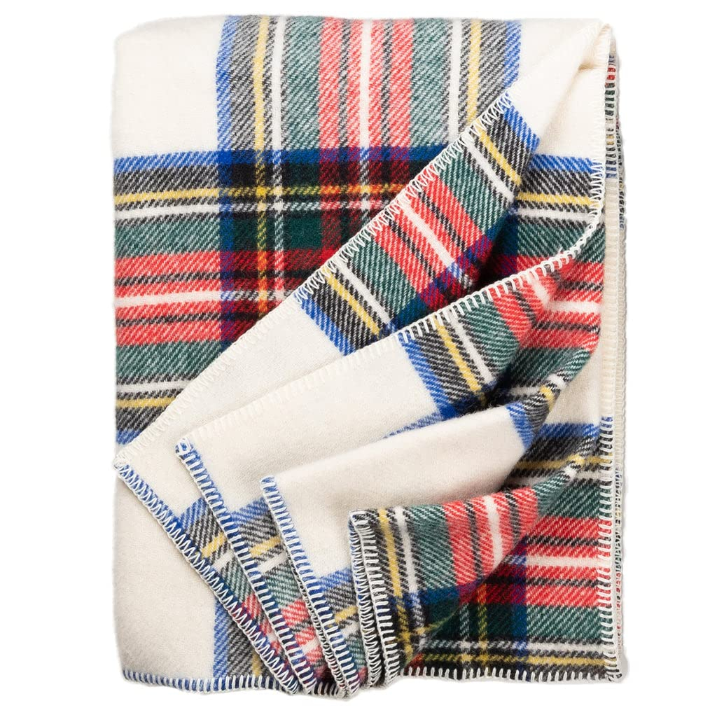 Extra-Large Multicolor Wool Tartan Throw Blanket