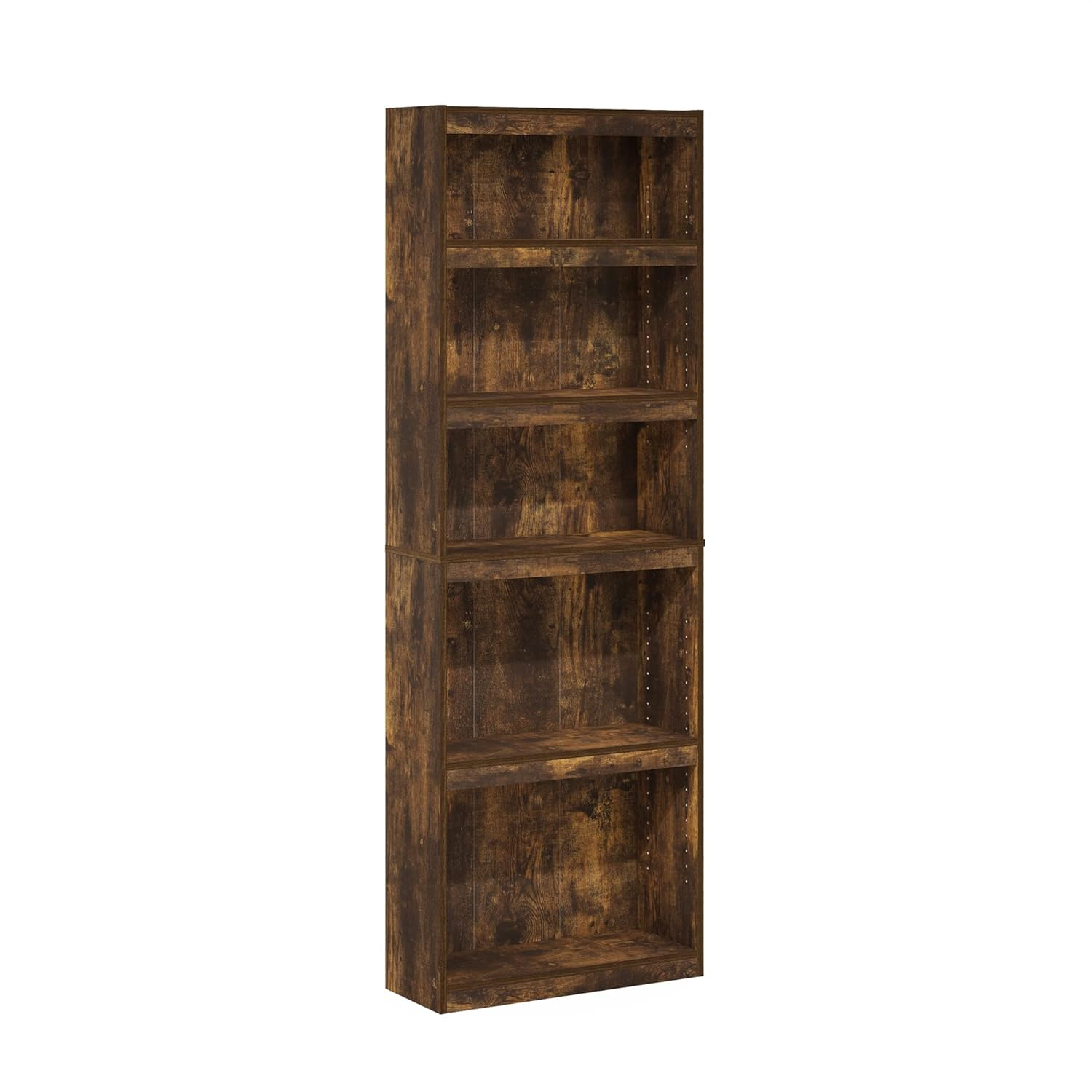 JAYA Enhanced Home 5-Tier Shelf Bookcase, Amber Pine