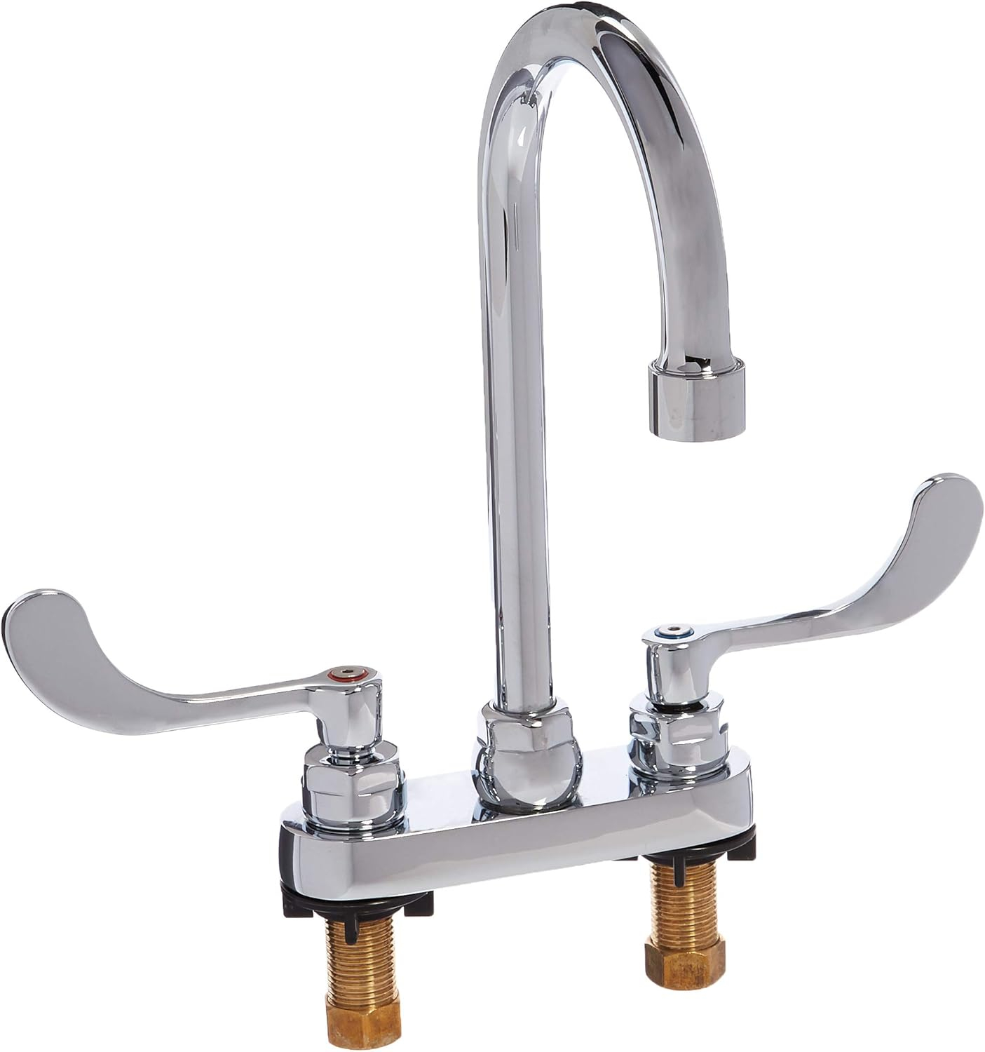 American Standard Monterrey 4 in. Centerset 2-Handle 0.5 GPM Gooseneck Faucet with Vandal-Resistant Wrist Blade Handles in Polished Chrome
