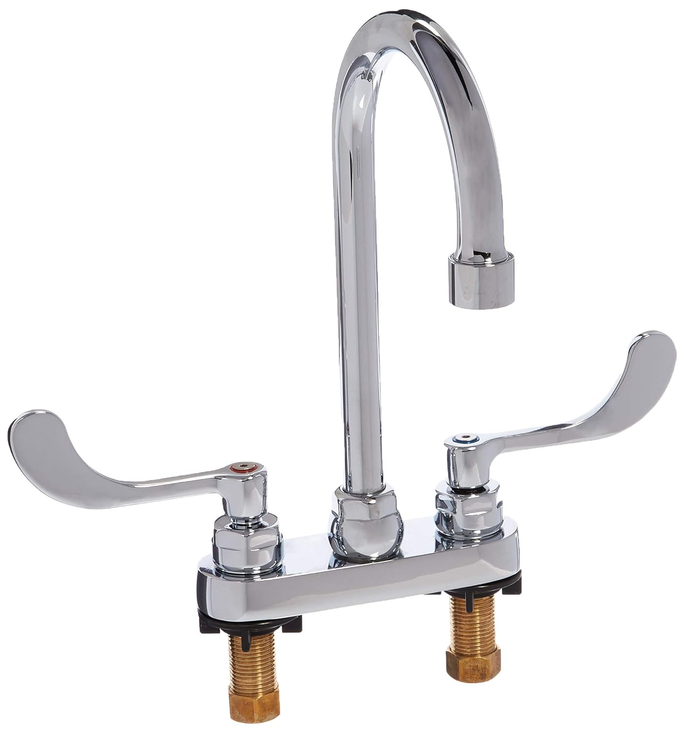 American Standard Monterrey 4 in. Centerset 2-Handle 0.5 GPM Gooseneck Faucet with Vandal-Resistant Wrist Blade Handles in Polished Chrome