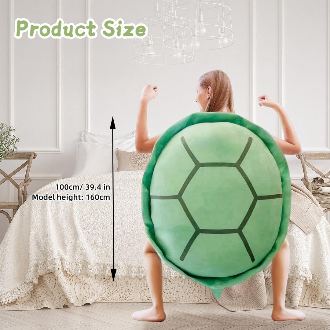 40 Inch Wearable Turtle Shell Pillows Weighted Stuffed Animal Costume Plush Toy Funny Dress Up, Gift for Kids Adults
