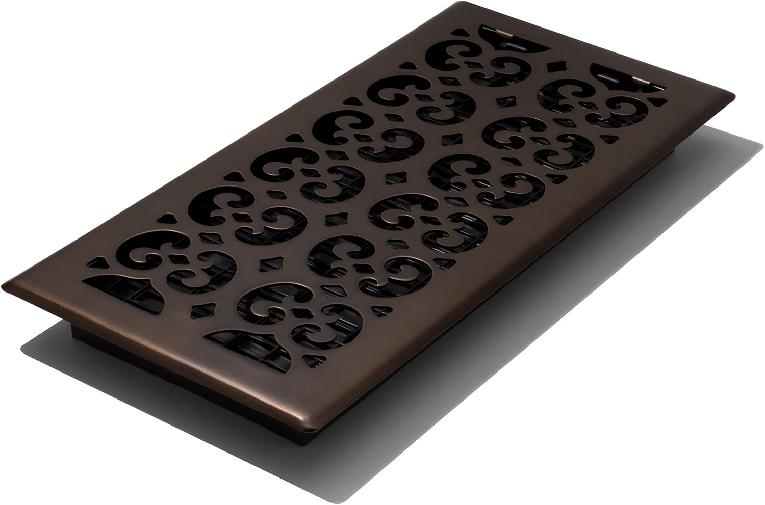 6 in. x 14 in. Scroll Rub Bronze Floor Register