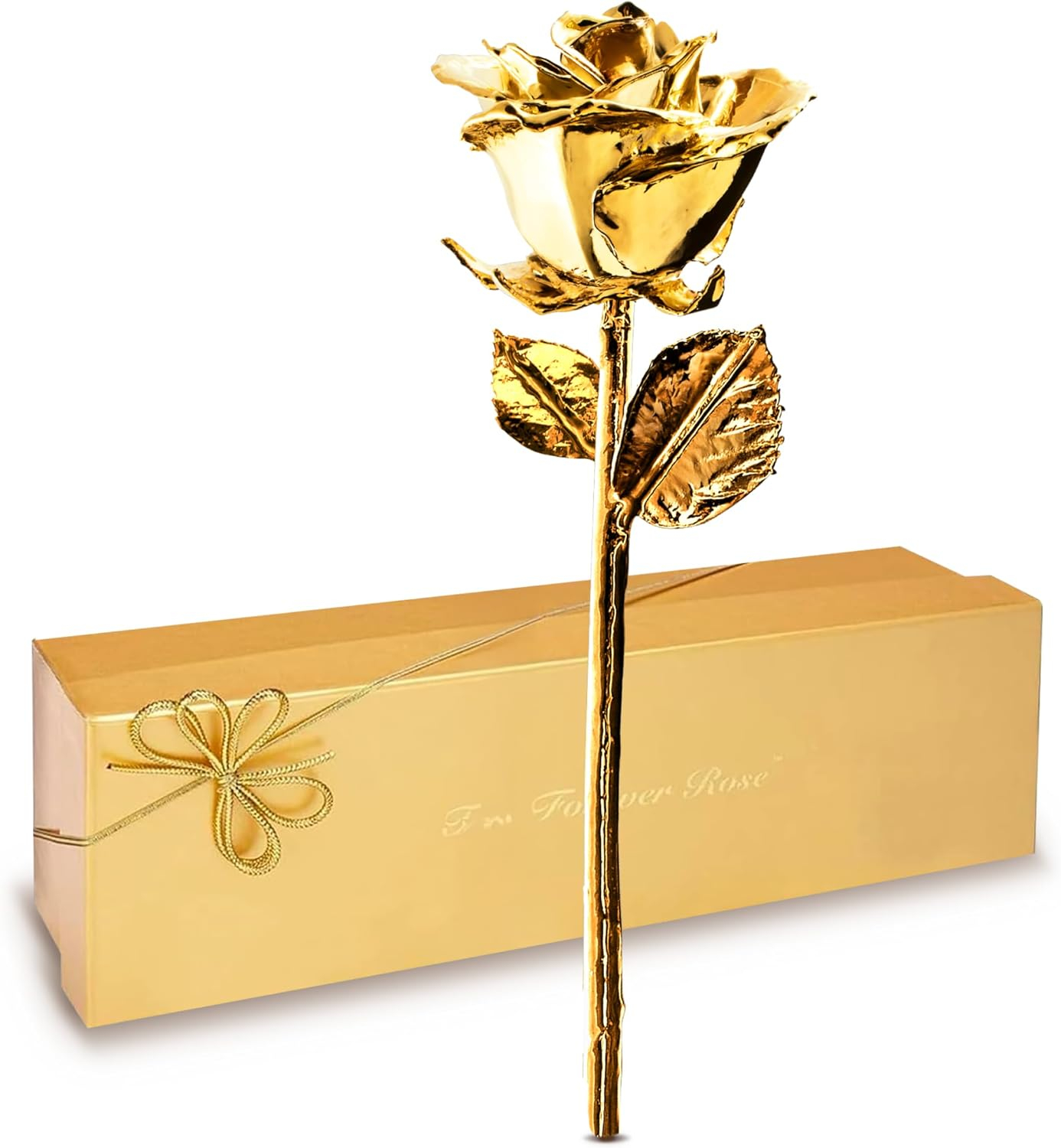24K Gold Dipped Rose, Unique & Everlasting Real Hand Dipped in 24K Gold Rose, 11” to 12”