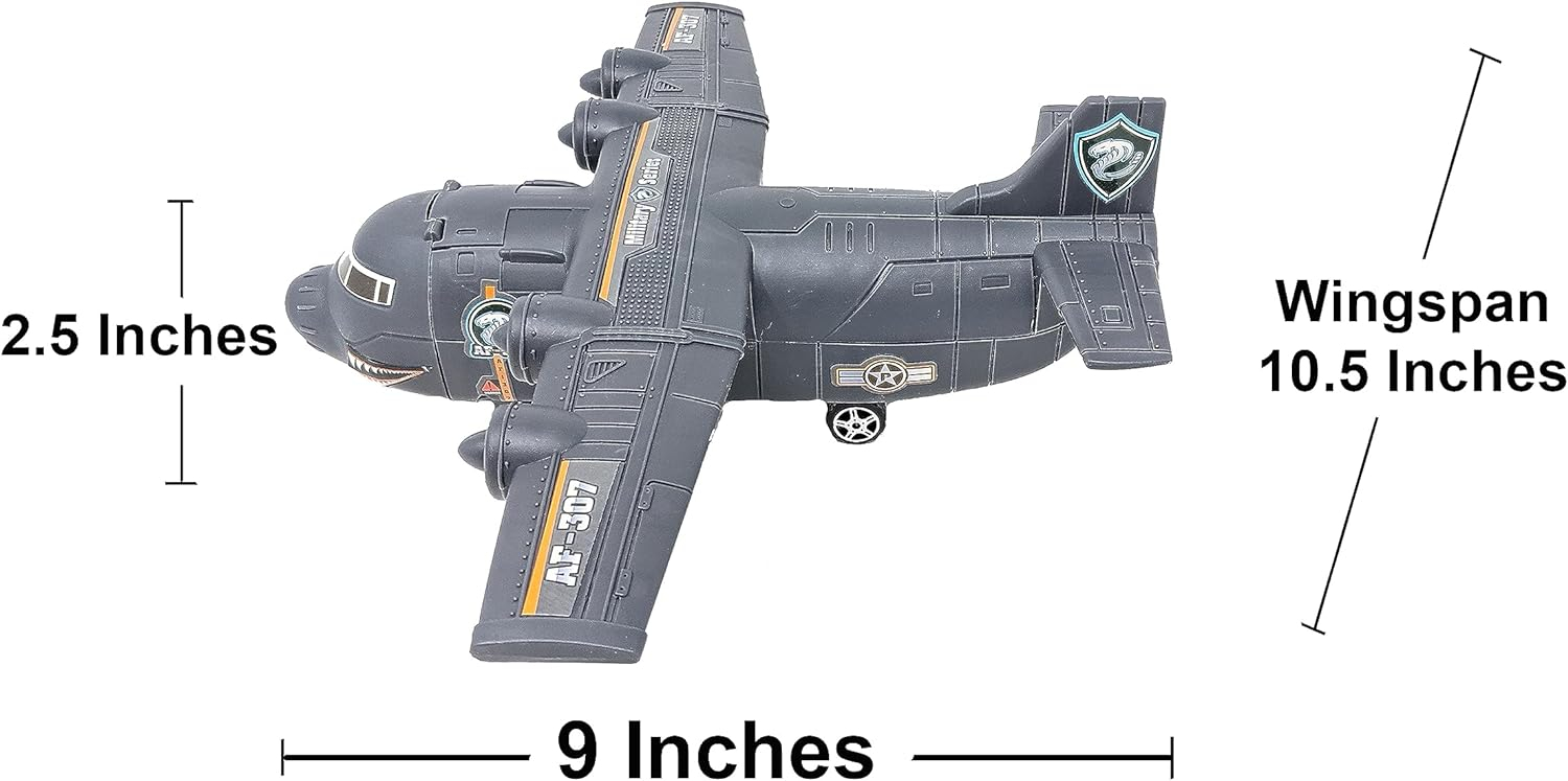 33-Inch Black Aircraft Carrier Toy with Assorted Military Vehicles