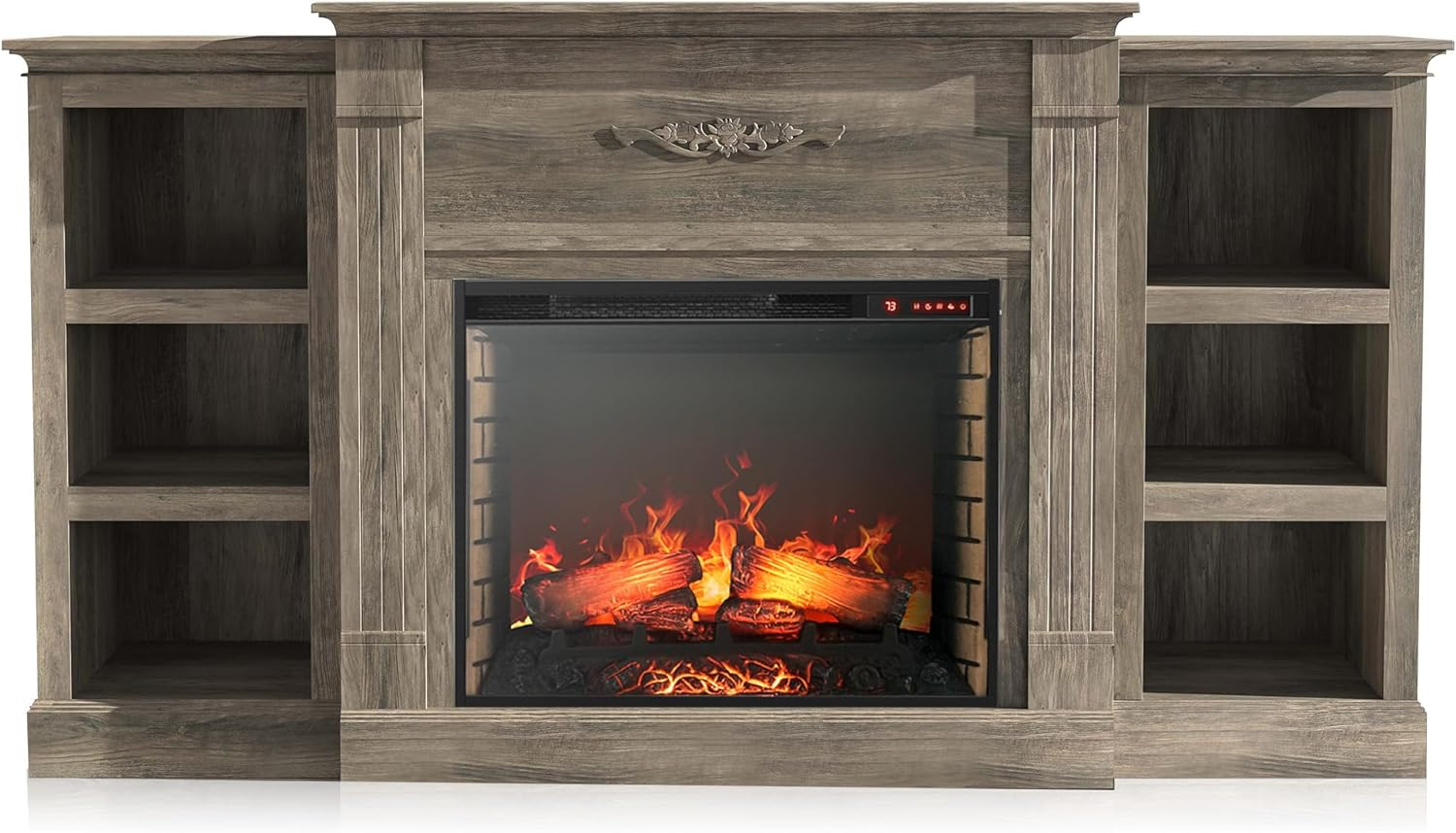 Modern 70" Electric Fireplace  TV Stand with Storage & Remote Control