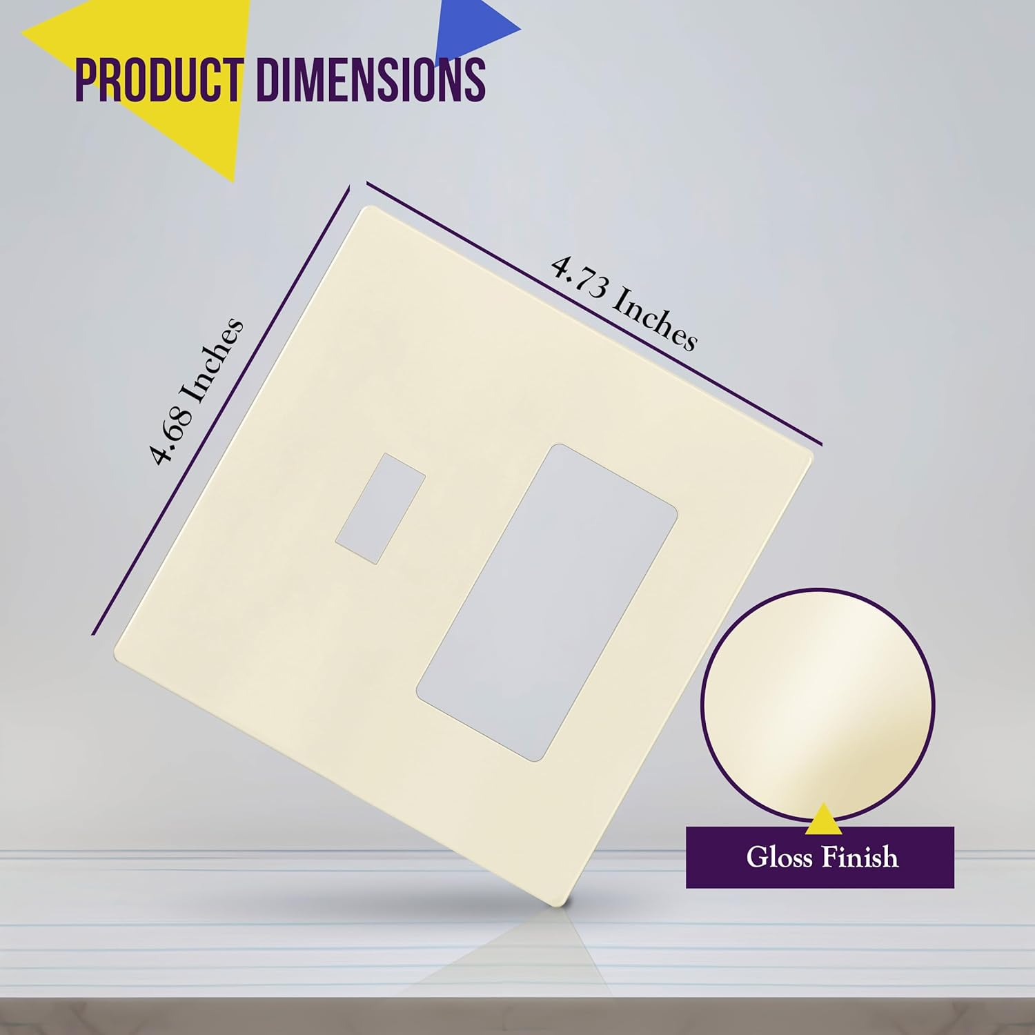 Light Almond Polycarbonate Double Gang Toggle Switch Plate