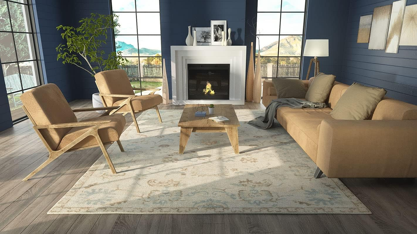 Momeni Anatolia Wool and Nylon Machine Made Beige Area Rug 7'9" X 9'10"