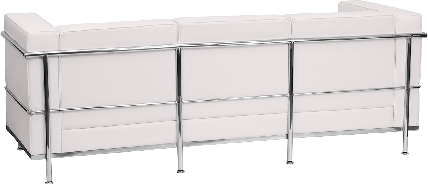 Flash Furniture HERCULES Regal Series Contemporary Melrose White LeatherSoft Sofa with Encasing Frame