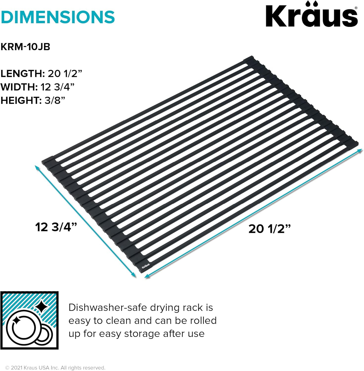 Jet Black Stainless Steel Foldable Over-Sink Dish Drying Rack