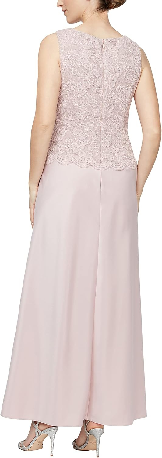 Blush Lace and Satin Long Sleeve Maxi Dress with Jacket