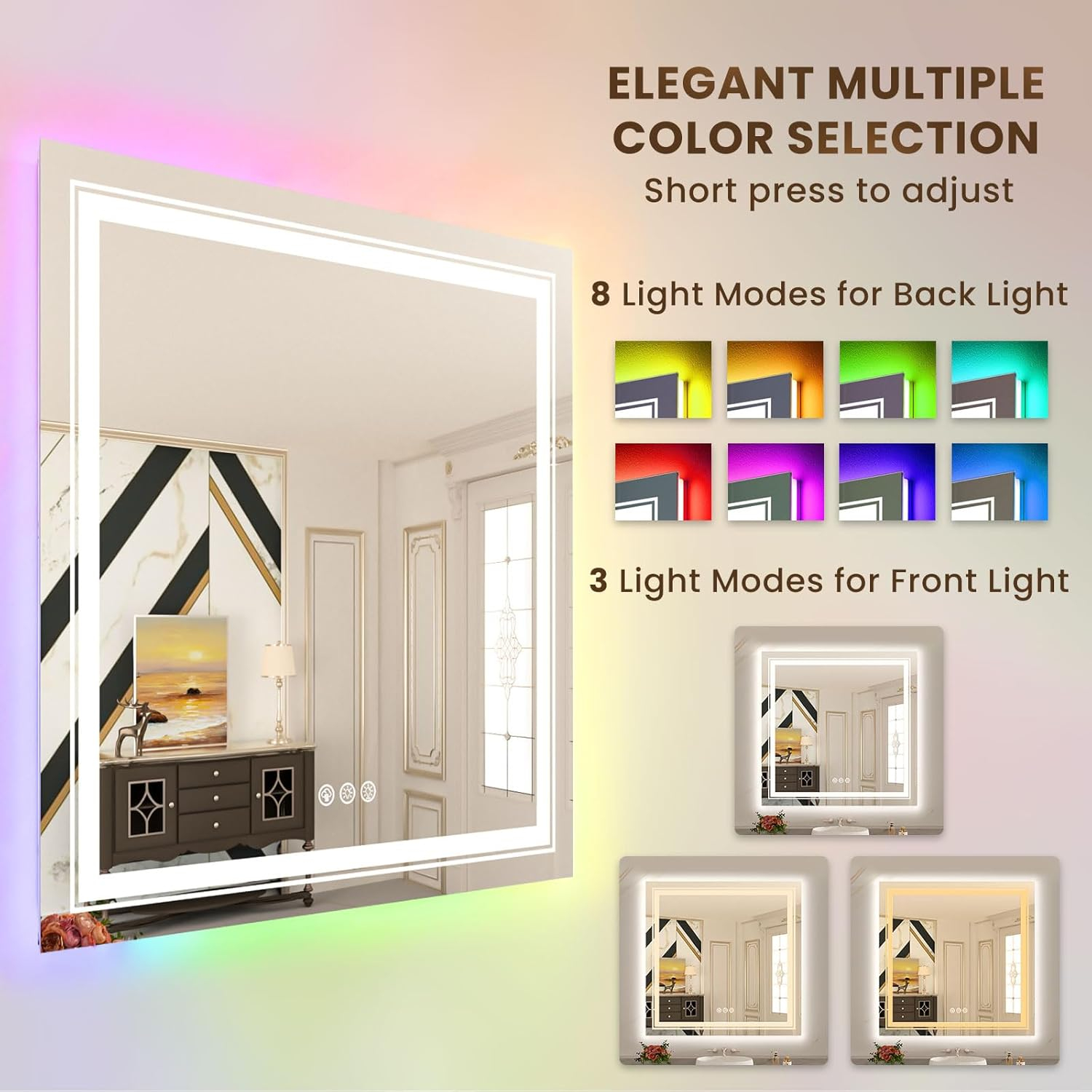 Ivy Bronx Maureene RGB LED Bathroom Mirror with Lights