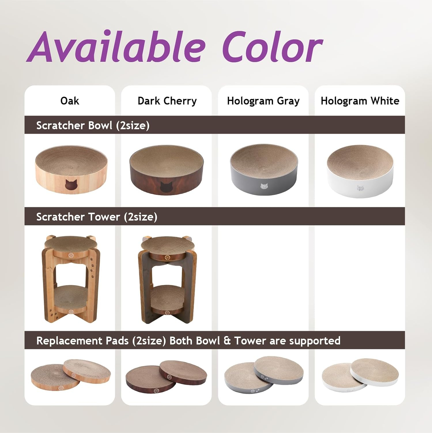 Necoichi Cat Scratcher Tower for Indoor Cats - Cat Scratching Post Lounger with Reversible Usability and Extra Comfort for Lounge, Cardboard Bed Couch / (Regular, Oak)