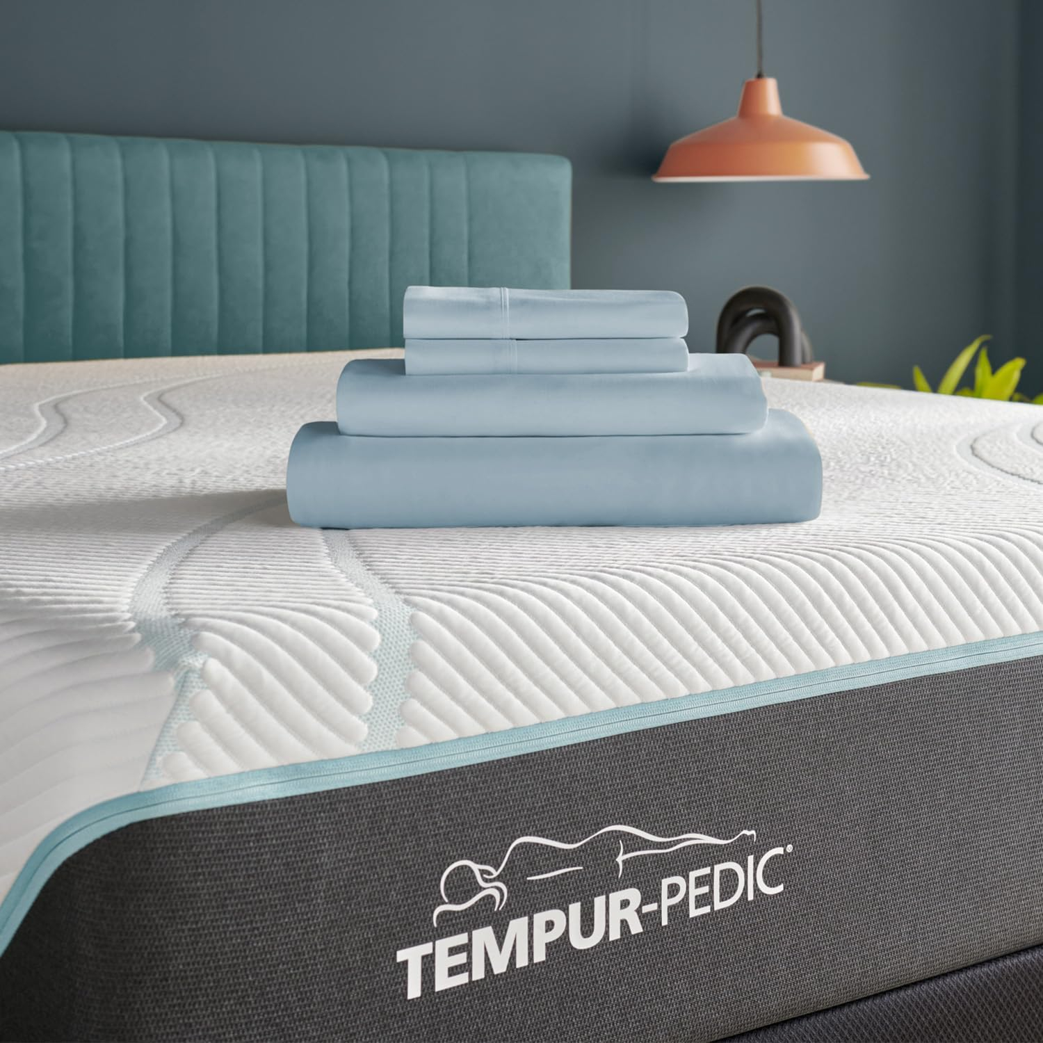 Tempur-Pedic Tempur-Classic Cotton Sheet Set, Sleepy Blue, Twin, Adult