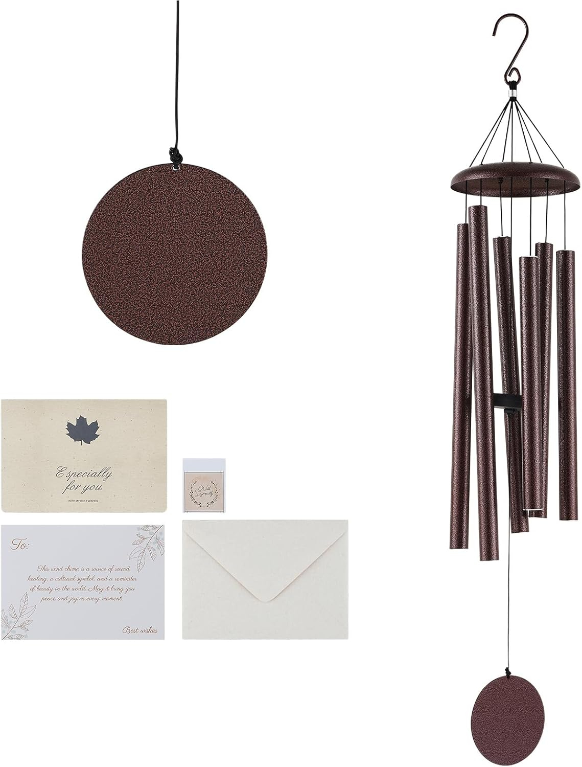 VEVOR 45" Memorial Wind Chimes for Outside - Professional Deep Tone Gift for Mother's Day, Father's Day, Birthdays, D Key Tuned Outdoor Chimes with Bronze Finish, Sympathy Gift for Loss of Loved One