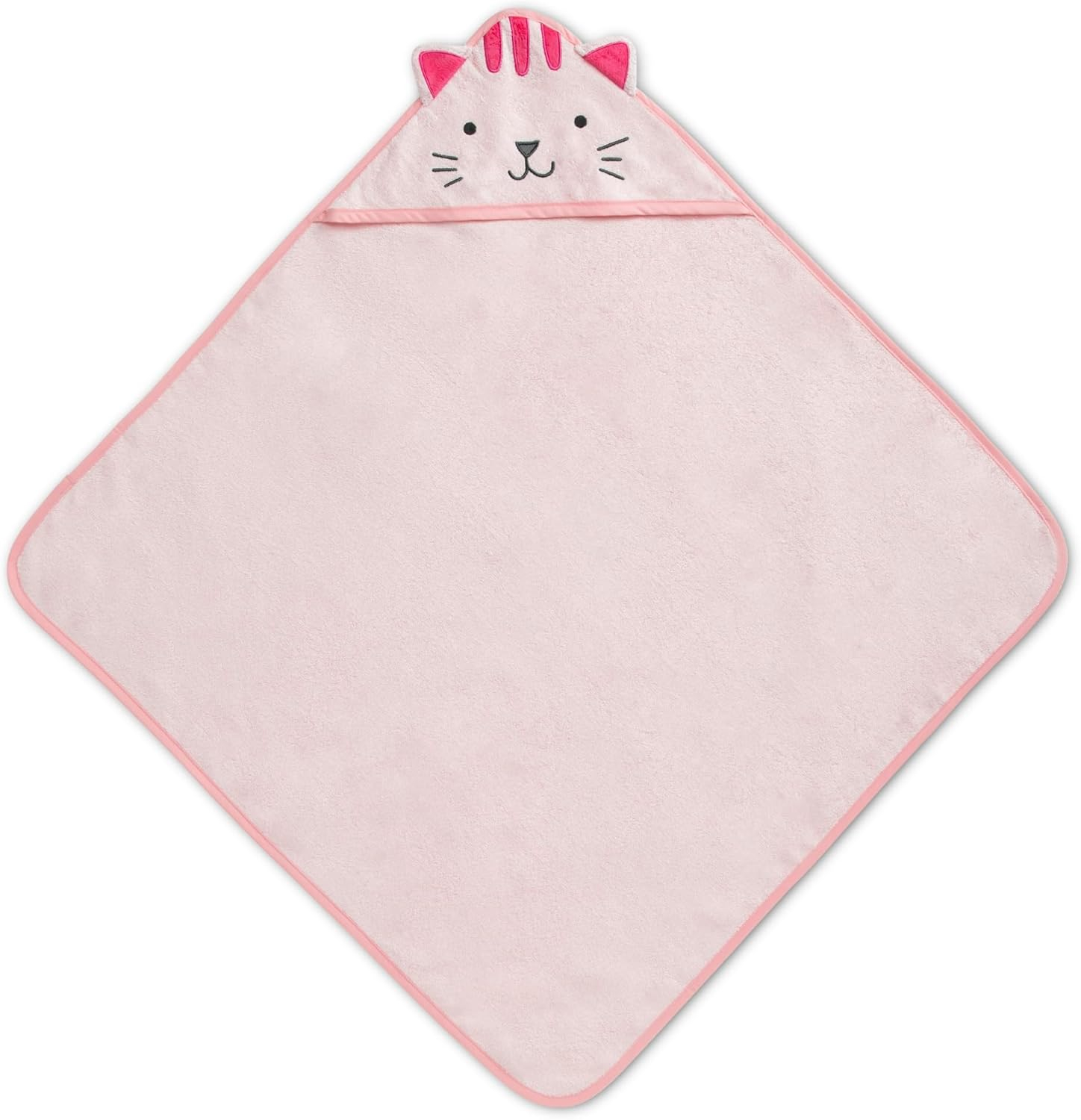 Delta Children Baby/Infant Hooded Bath Towel - Super Soft and Absorbent- Newborn Essential - Ideal Baby Registry/Shower Gift for Boys and Girls, Pink Cat