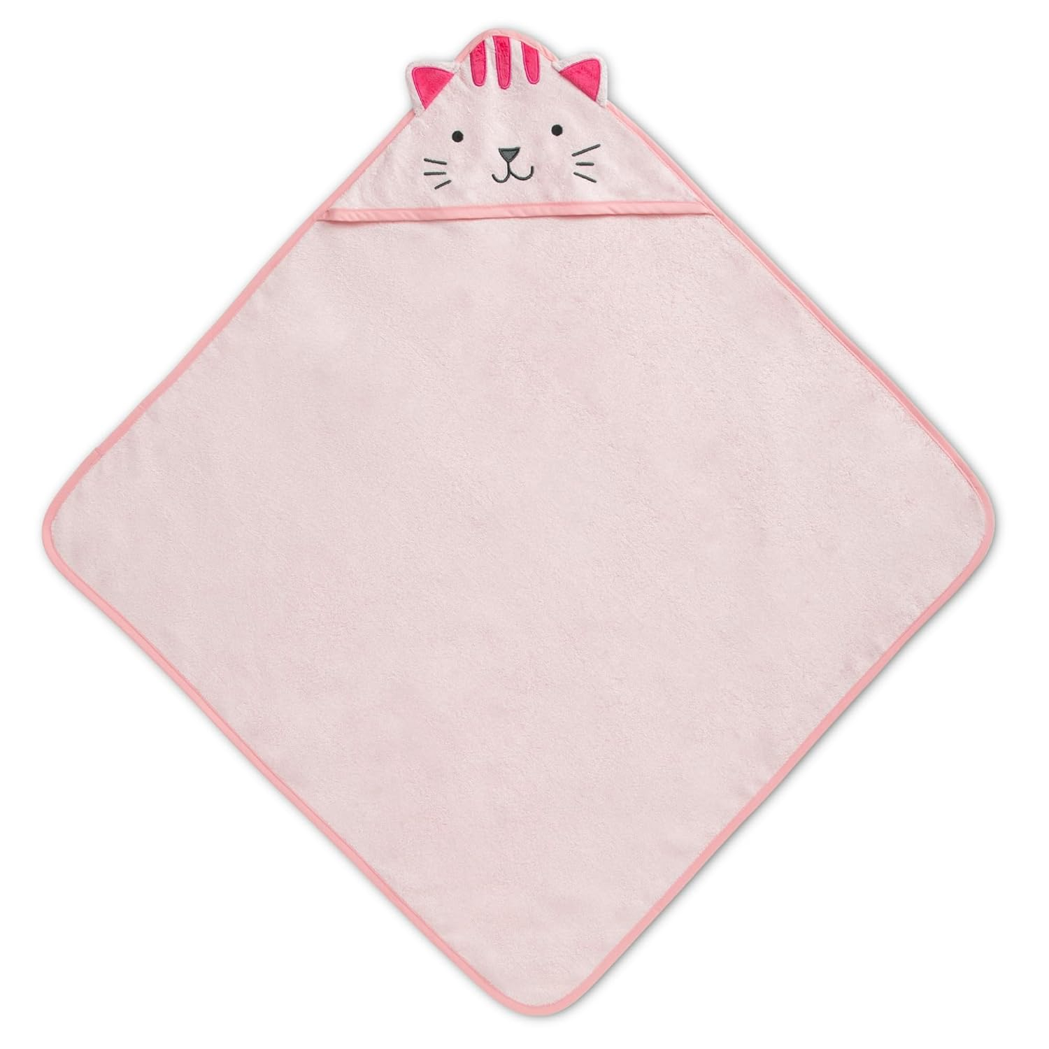 Delta Children Baby/Infant Hooded Bath Towel - Super Soft and Absorbent- Newborn Essential - Ideal Baby Registry/Shower Gift for Boys and Girls, Pink Cat