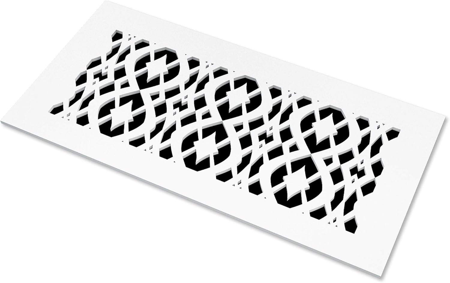 SABA Home Decor Air Vent Cover Grille - Acrylic Fiberglass 6" x 8" Duct Opening (8" x 10" Overall) White Finish Decorative Register Covers for Walls and Ceilings, Charlotte (6" x 8", White)