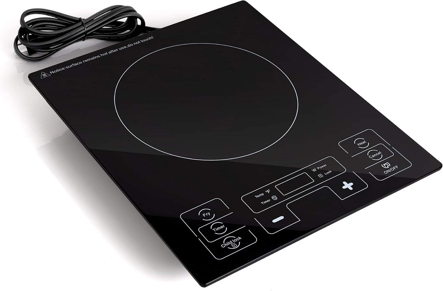 Precise Heat Kitchen Equipment Countertop Induction Cooker, 15" x 2-5/8" x 12-3/4", Black