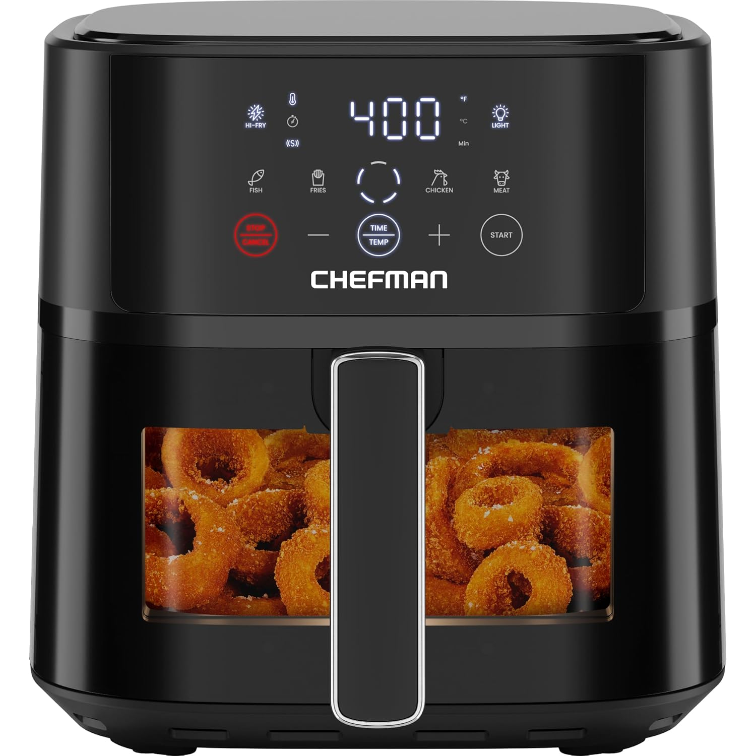 Chefman TurboFry Touch 6-Qt Easy-View Air Fryer w/ 4 Cooking Presets and 450°F Hi-Fry Button - Black