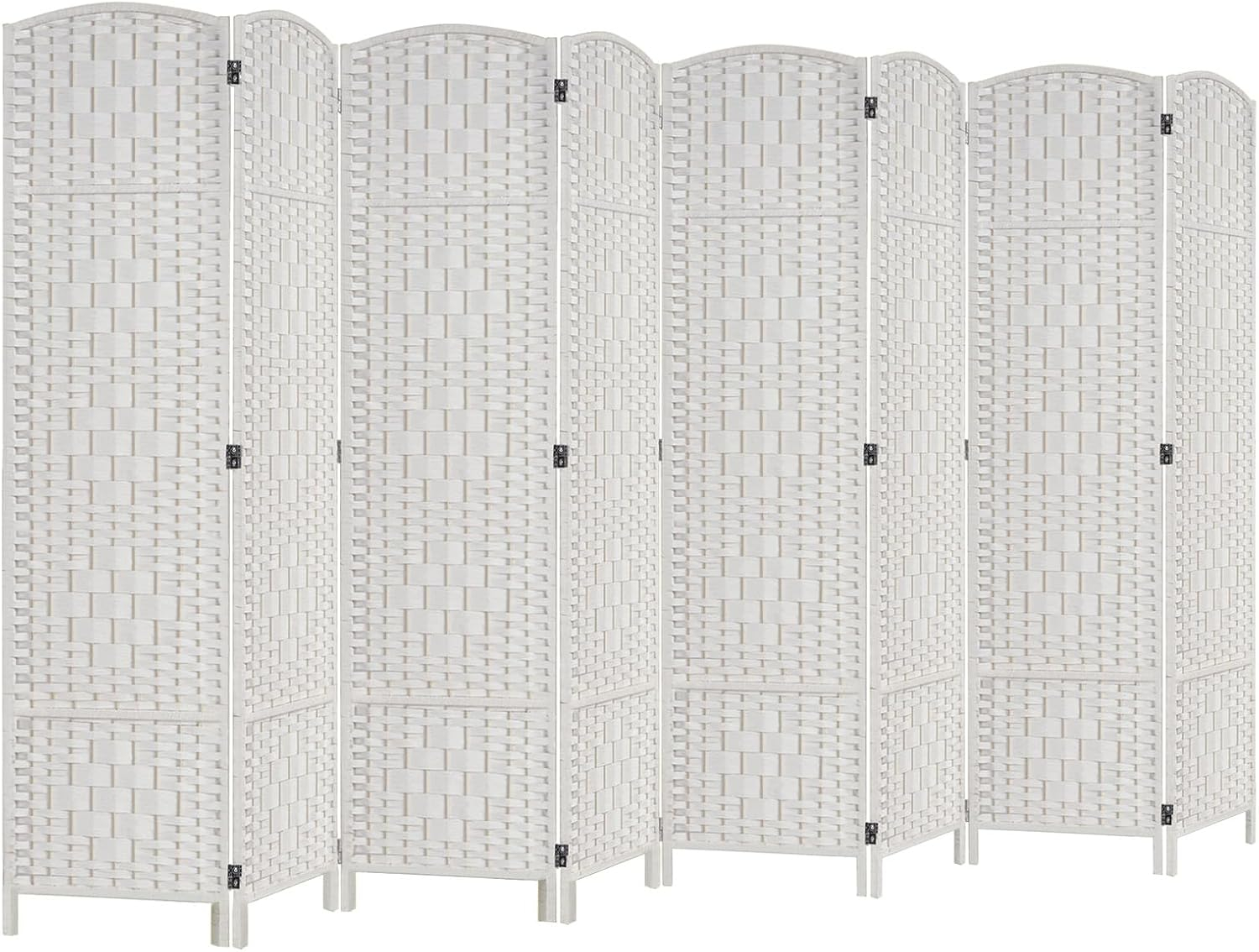 Rose Home Fashion 6 ft Tall Room Divider, Room Dividers and Folding Privacy Screens, 15.7in Privacy Screen 8 Panel Partition Temporary Wall Separation for Private, White