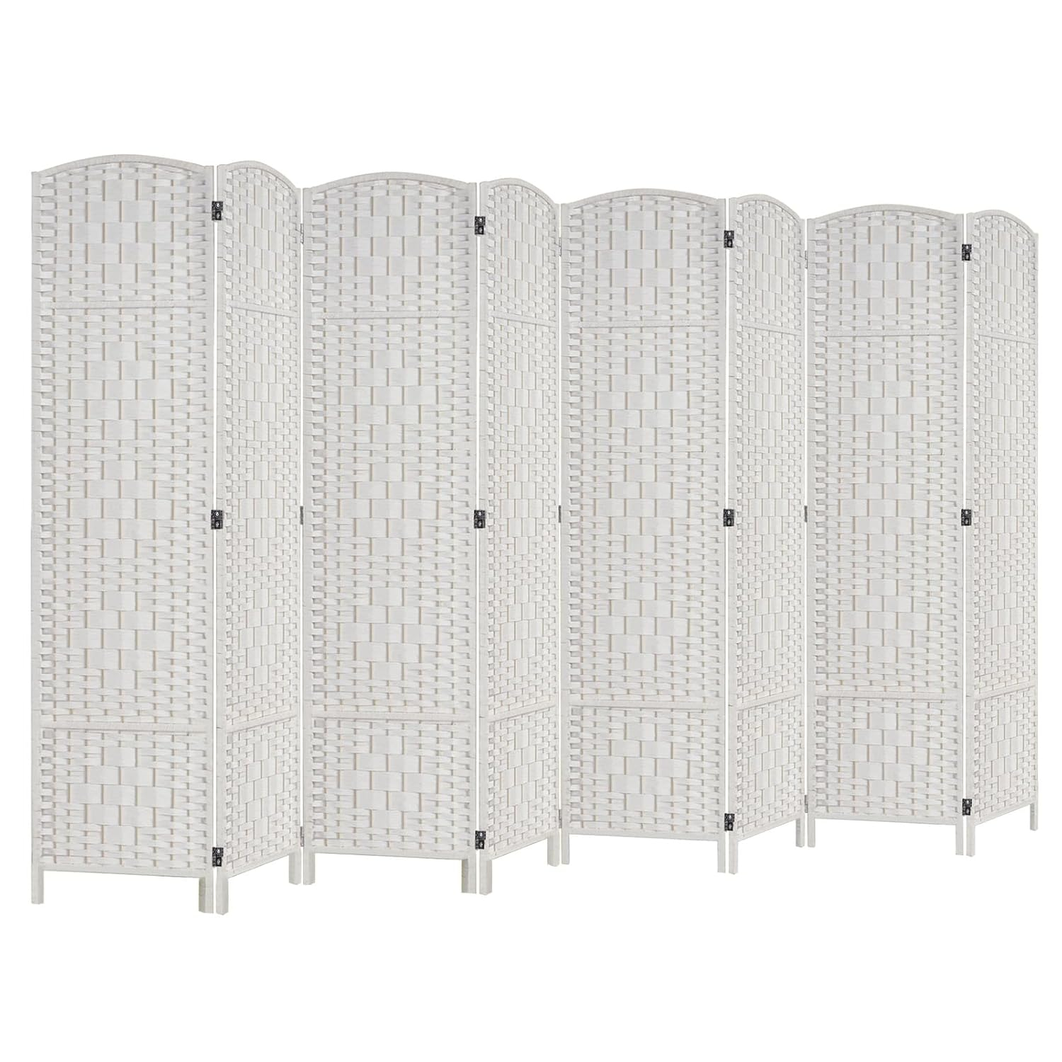 Rose Home Fashion 6 ft Tall Room Divider, Room Dividers and Folding Privacy Screens, 15.7in Privacy Screen 8 Panel Partition Temporary Wall Separation for Private, White