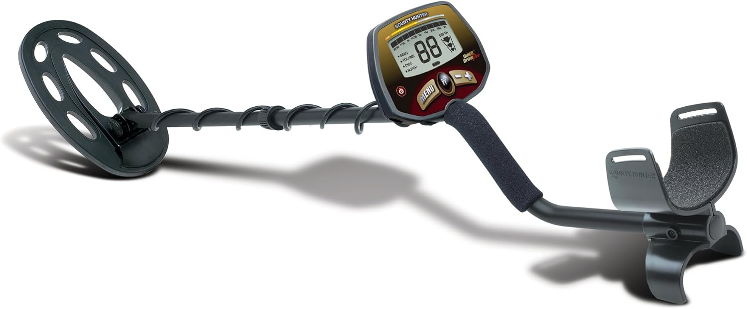 Bounty Hunter Quick Draw Pro Metal Detector with Target ID, Depth Indicator, and Pinpoint Mode – Lightweight Design for Coins, Relics, and Jewelry Detection