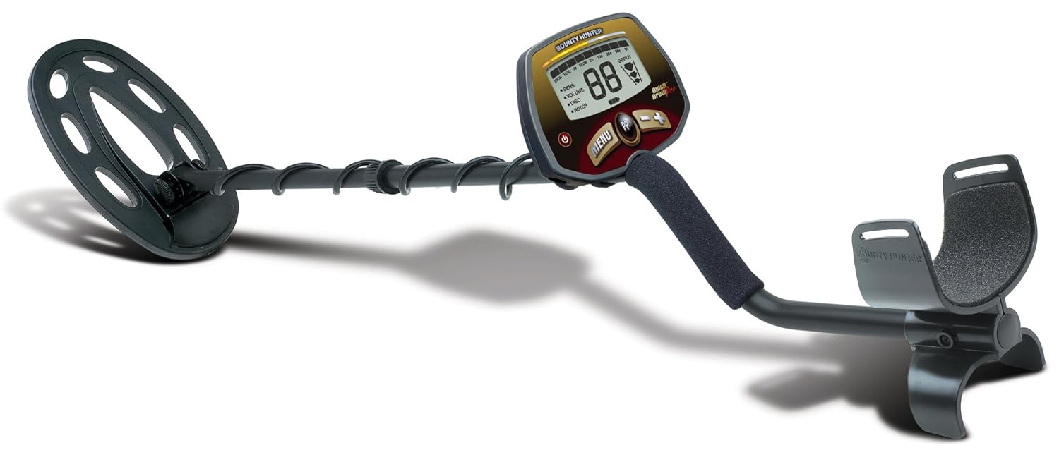 Adjustable Black Battery-Powered Metal Detector with 10-Inch Coil