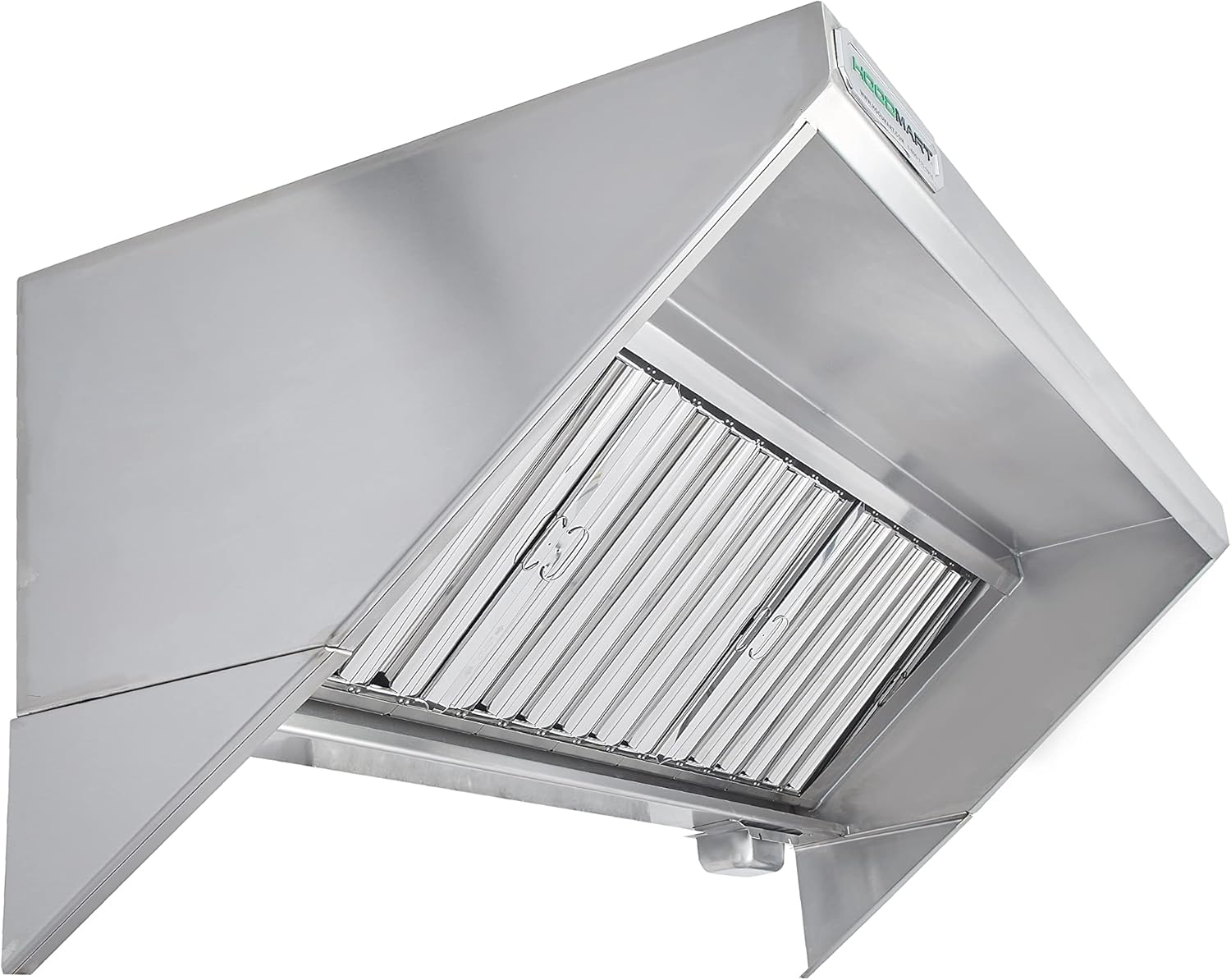 HOODMART 5’ Concession Trailer Hood for Food Truck | UL and NSF Listed | Commercial Range Hood with Baffle Style Filters and Grease Cup | Stainless Steel Kitchen Equipment