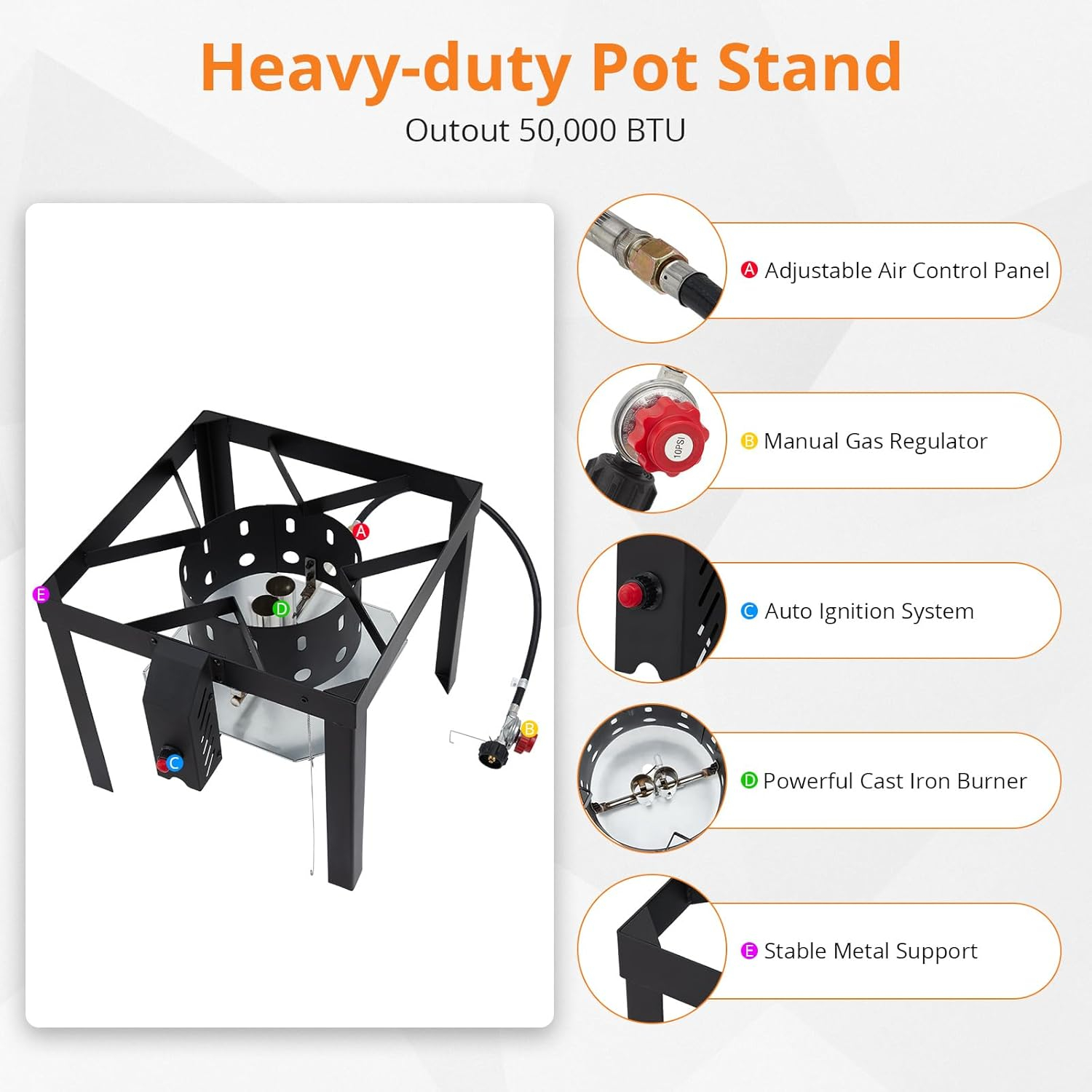 TROPOW 100 Qt Seafood Boil Pot,ACONEE Aluminum Crawfish Boiler w/Steam/Boil Basket & Strainer,110000 BTU Propane Stove Burner with Lifting Hook,10 PSI Regulator,Outdoor Cooking Shrimp Crab Boiler