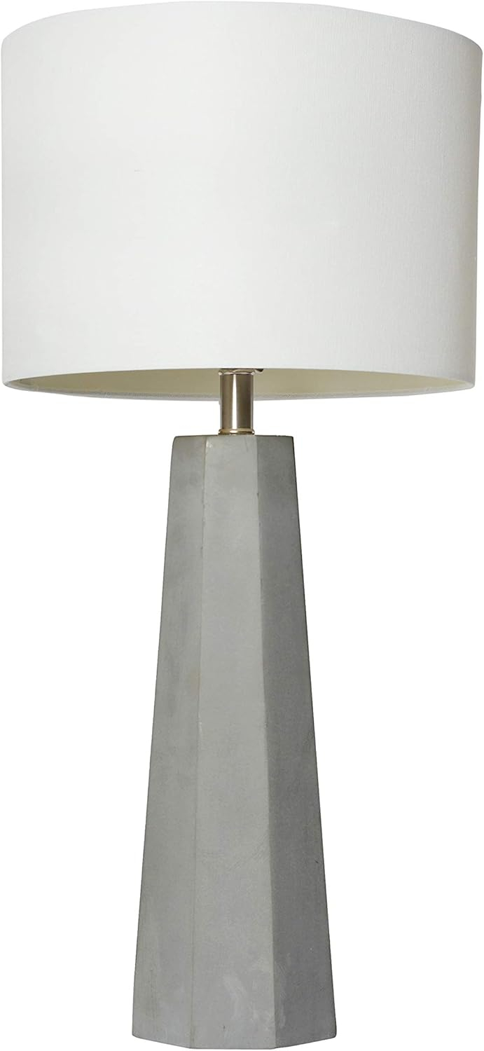 Elegant Designs Concrete Table Lamp with Fabric Shade