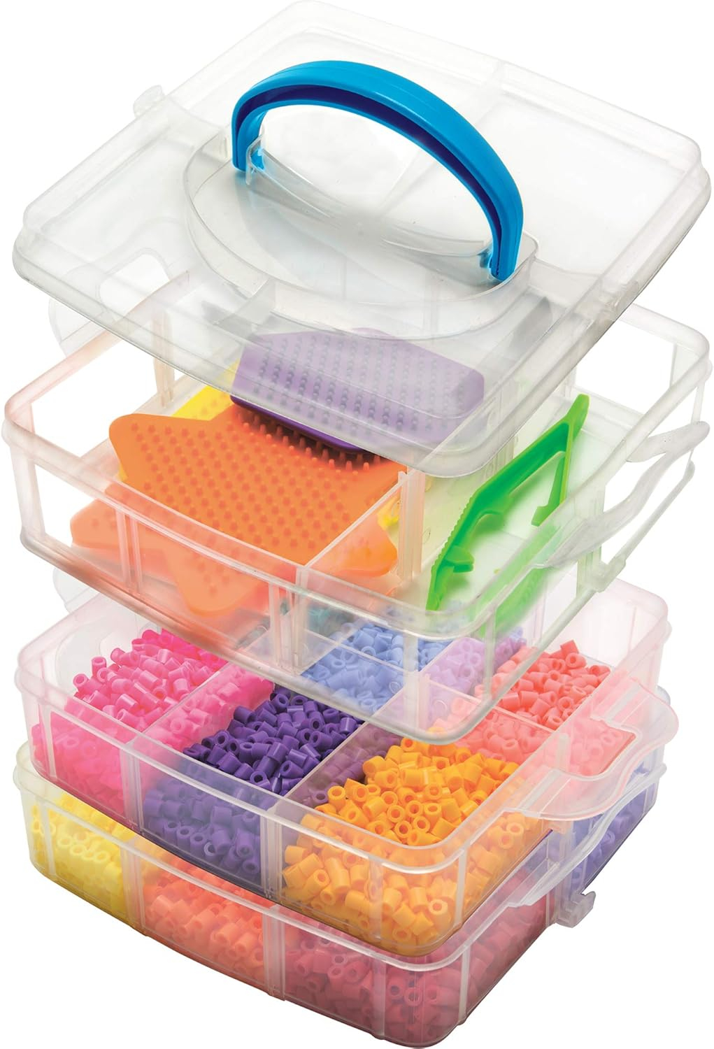 Perler Bead Storage Stackable Trays Square, Includes 3 Trays
