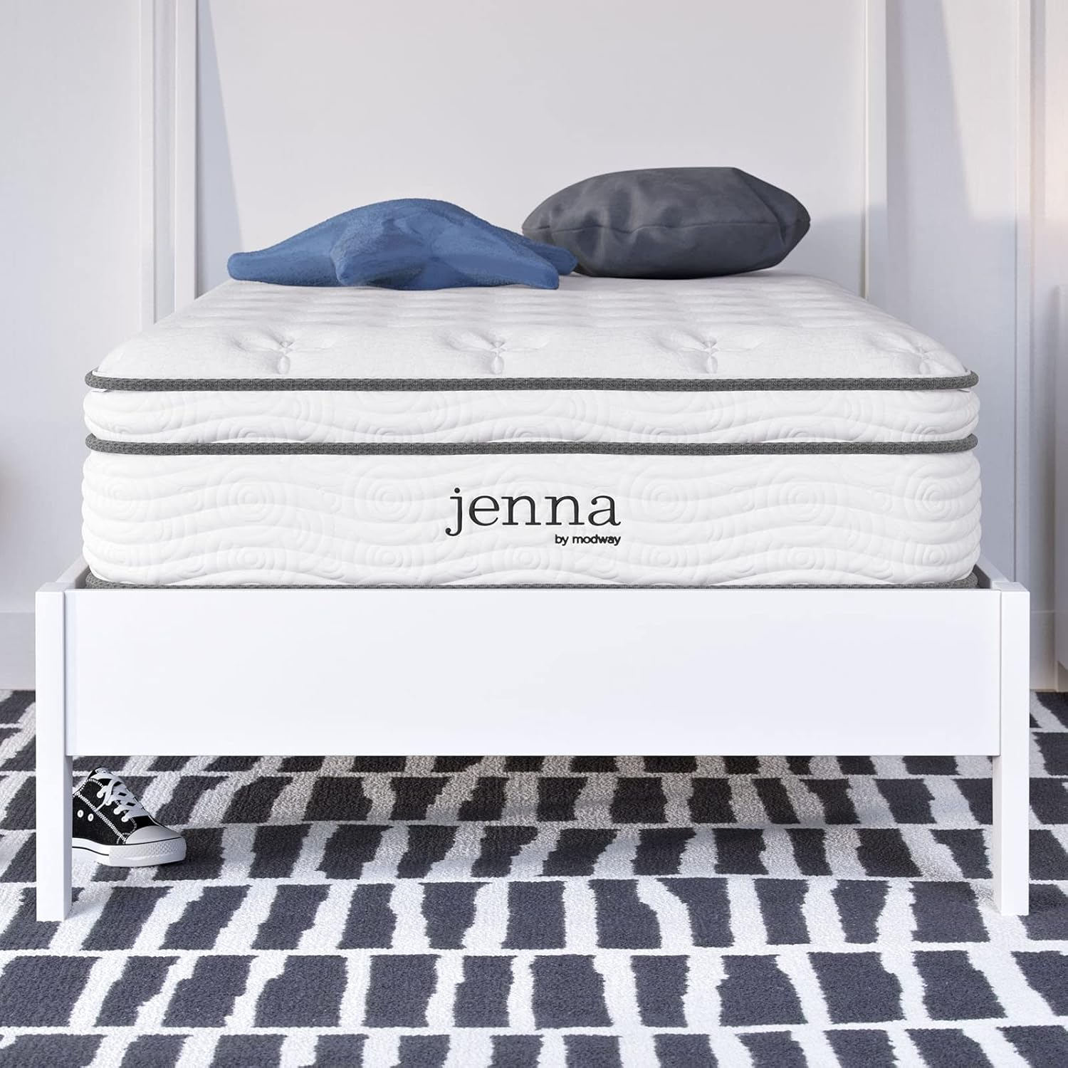 Modway Jenna 10" Innerspring and Foam Twin XL Mattress in White