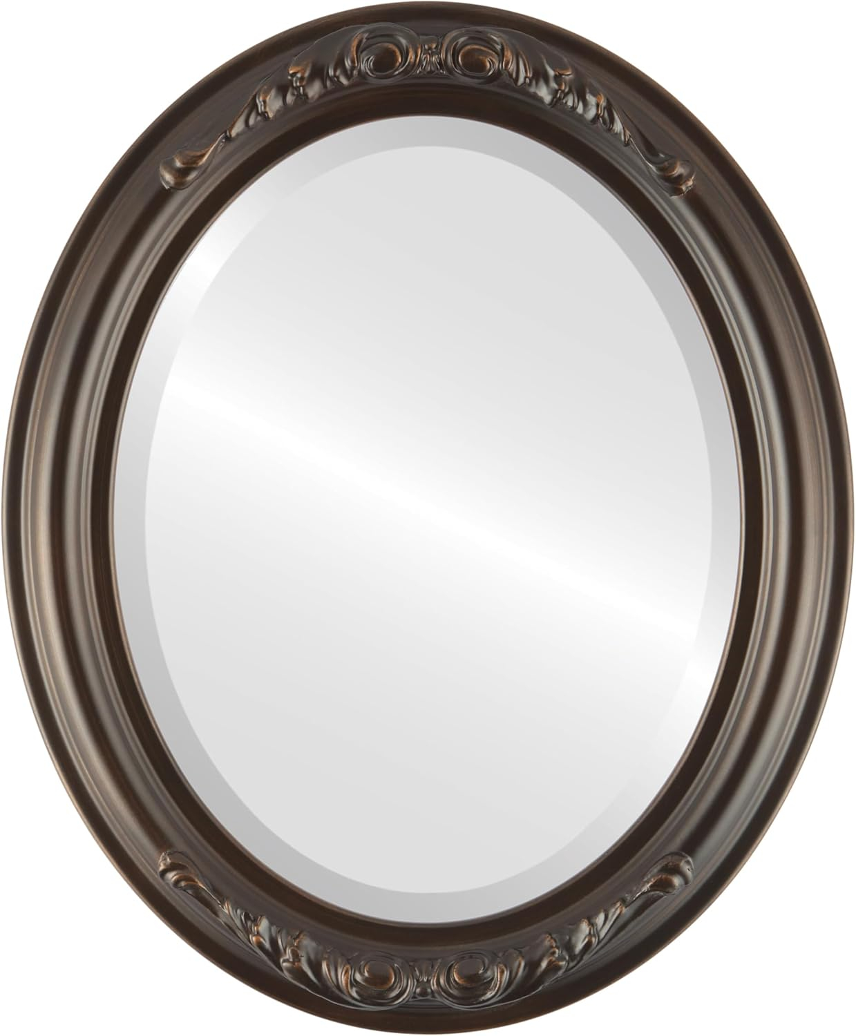 OVALCREST by The OVALCREST Mirror Store Florence Framed Oval Mirror in Rubbed Bronze - Antique Bronze 19x23