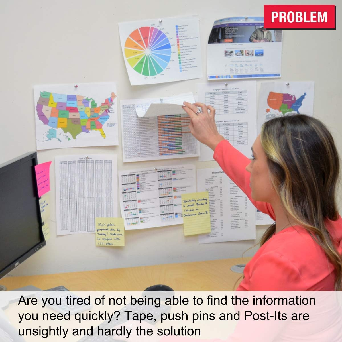 Ultimate Office AdjustaView™ 10-Pocket Wall Reference Organizer with Easy-Load Pockets and Mounting Screws